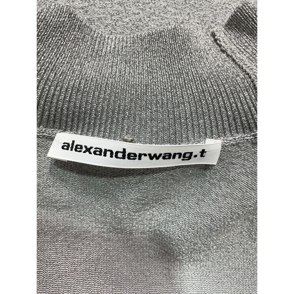 Alexander Wang Grey Short Sleeve Mini Dress W/ Printed Logo Size M - Picture 4 of 5